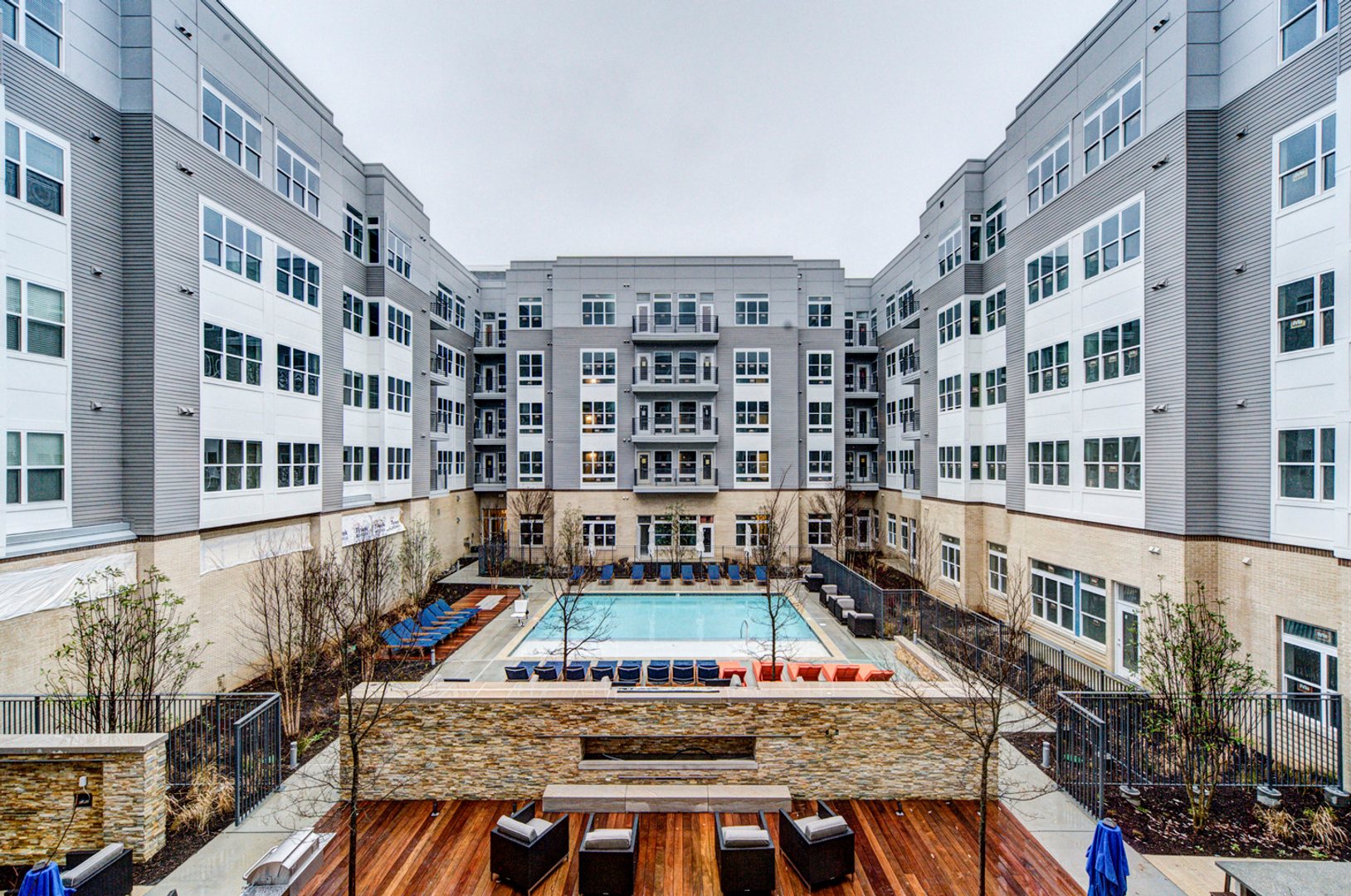 Sundeck, and landscaped courtyard