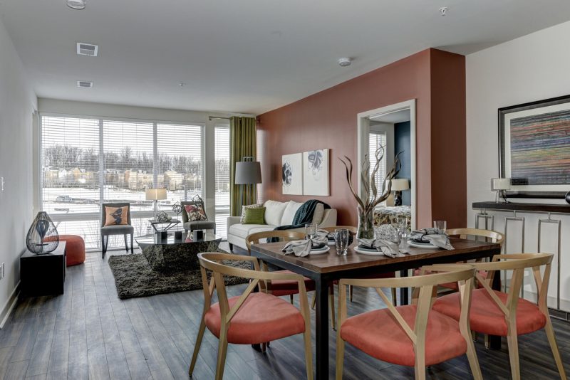 Stylish open-concept interiors with warm finishes